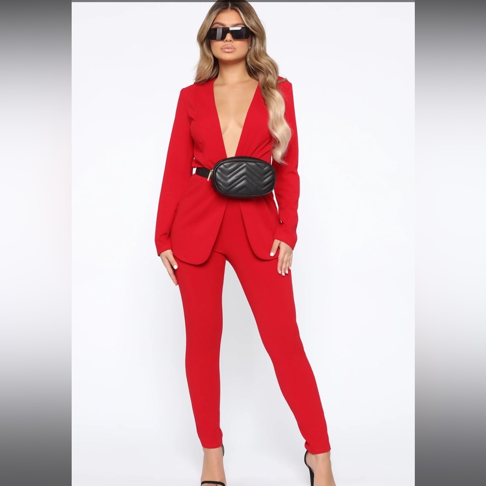 Payin it forward Blazer set Fashion Nova